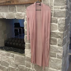 Pink Maxi Cardigan